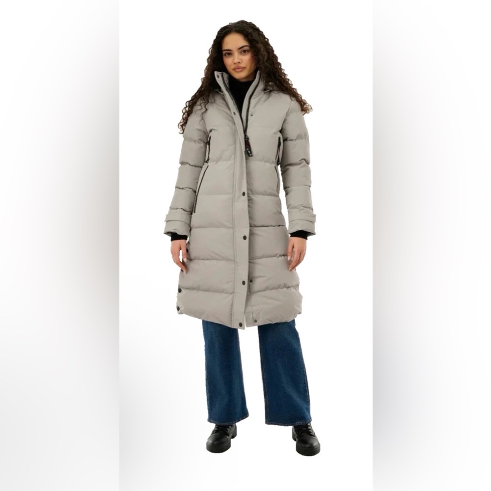 Canada Weather Gear Quilted Maxi Parka Jacket Long Winter Coat Hooded Women's XL